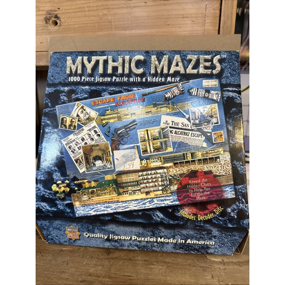 Puzzle Escape from Alcatraz-Mythic Mazes 1000 piece With Hidden Maze Decoder